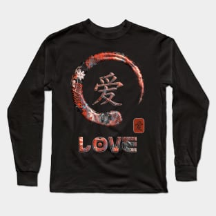 Love Japanese Kanji Word Symbol Enso Circle 2 Long Sleeve T-Shirt